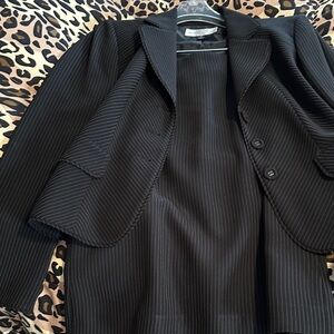 Tahari Black Pinstripe Blazer